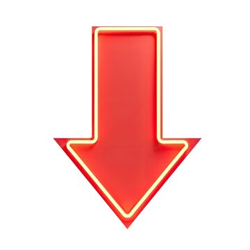A red arrow with a yellow arrow pointing down, used for indicating direction or drawing attention