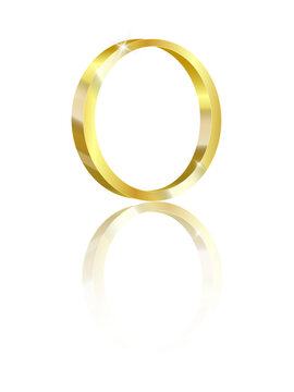 Elegant gold ring jewelry isolated on transparent background with polished circular metal, reflective shine, glowing glare, luxury fashion accessory for wedding and engagement