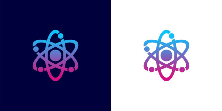 atomic molecule gradient isolated vector logo