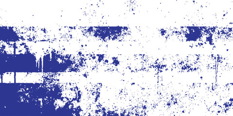 Obraz premium Abstract blue horizontal grunge paint stripes background with splatters and drips vector illustration for modern creative poster design.