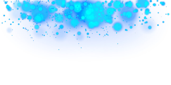 Blue bokeh particles glowing abstract background with sparkling glitter, soft light, magical shimmer, dreamy motion blur and ethereal festive Christmas night