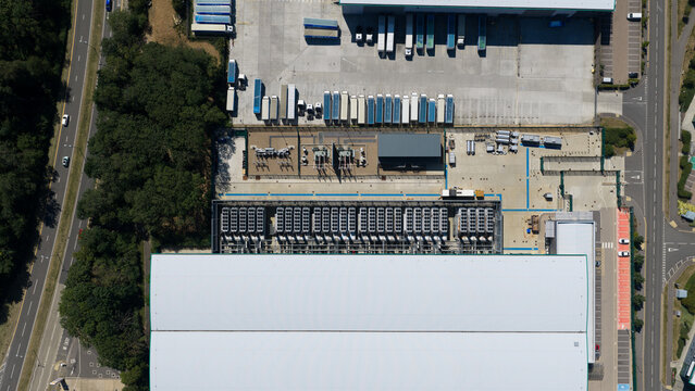 Aerial view of Data Center and HVAC Infrastructure in Hemel Hempstead