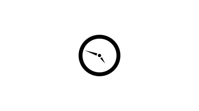 Minimalist black clock icon animation with rotating hands on white background for time management, countdown, deadline, and history concept vector illustration