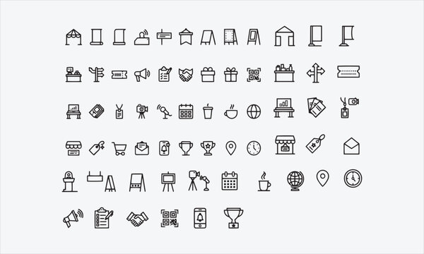 Book, print collateral line art icon set vector illustration