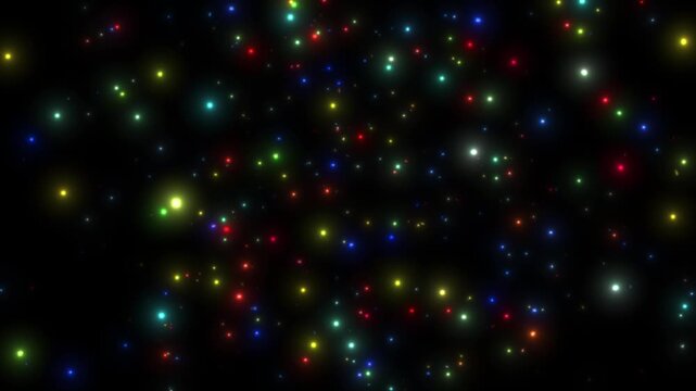 Shimmering glittering particles explosion with bokeh, colorful light burst dark center, warm rays, floating bokeh for luxury intros, award reveals, festive videos and dramatic transitions, 4K and UHD