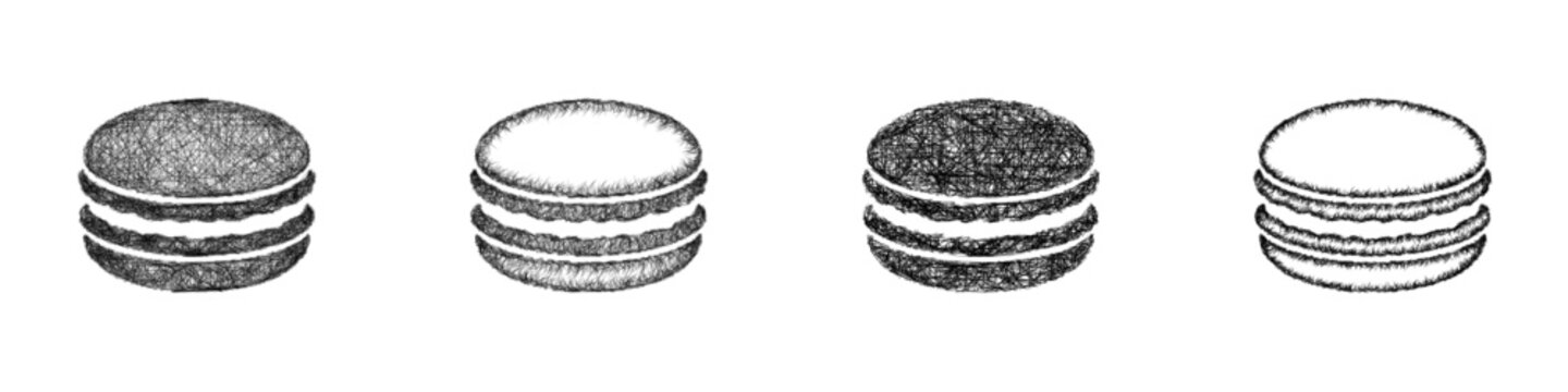 Sketch macaron icon design set