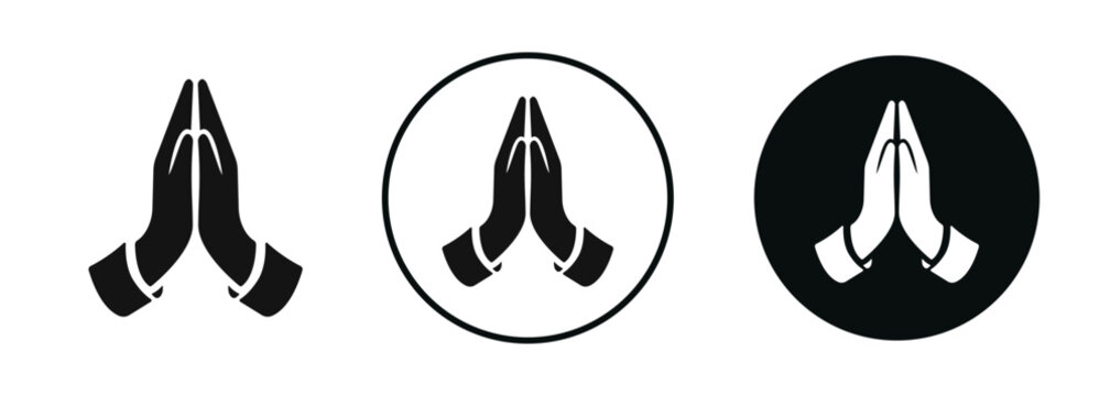 Folded hands icon representing Indian namaste greeting respect and welcome