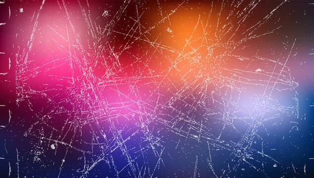Abstract colorful background with white scratches and grunge texture