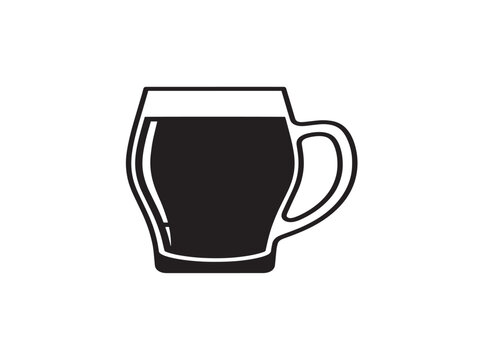 Cider glass icon. Beer mug silhouette for pub menu or beverage vector illustration.
