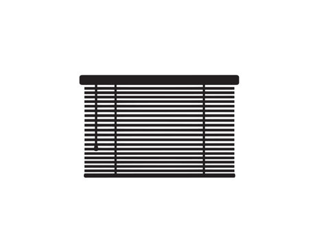 Window blinds icon silhouette. Venetian blind vector graphic for home interior design.