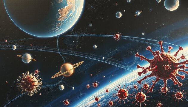 Cosmic Viral Landscape: Planets and Pathogens in Space