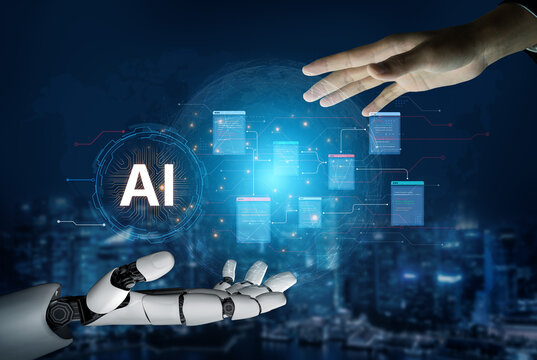 Futuristic software development concept featuring AI pair programmer, automated AI code generation, and real-time AI debugging. Ideal for DevOps and tech AI innovation. Corpus