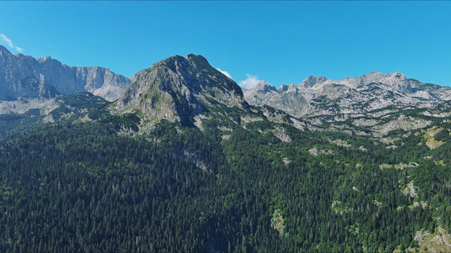 Aerial view on mountains in park Durmitor