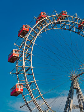 Prater Riesenrad gianf Ferris wheel in Vienna view Austria prater funfair
