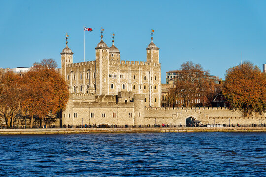 Tower of London in autumn or fall England landmark