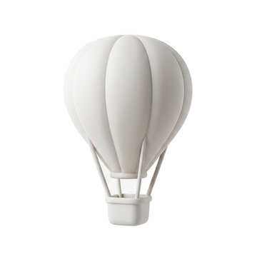 Font specimen white ceramic hot air balloon sculpture decor on transparent background
