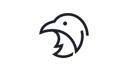 Naklejka premium Stylized Crow Raven Line Art Vector Graphic for Logo Design