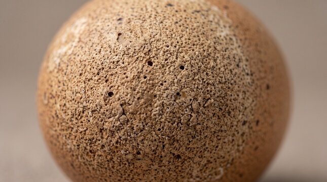 Macro close-up of brown eggshell texture showing porous organic surface details.