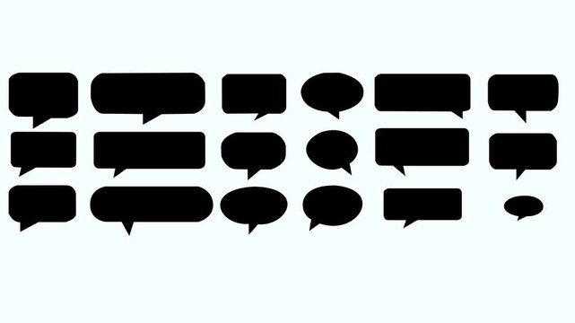 Speech Bubbles set. Speech bubbles blank isolated on white background.Motion graphics of concept
