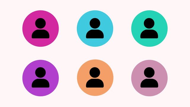 user account web button. elements. user vector icons on trendy gradients for web, mobile and user interface design.Motion graphics of concept