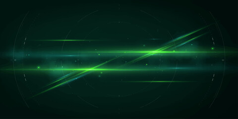 Fototapeta premium Abstract Blue Rays and Glowing Wave Pattern with Fractal Lines, Digital Technology Energy and Motion Background Wallpaper Illustration