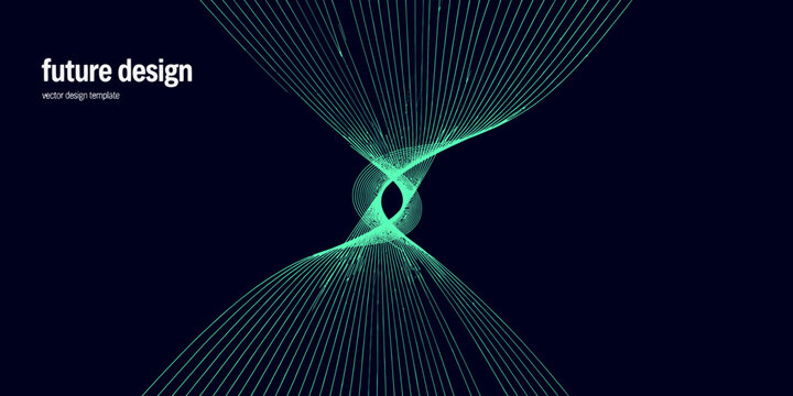 Modern futuristic abstract vector design with glowing geometric lines and connections
