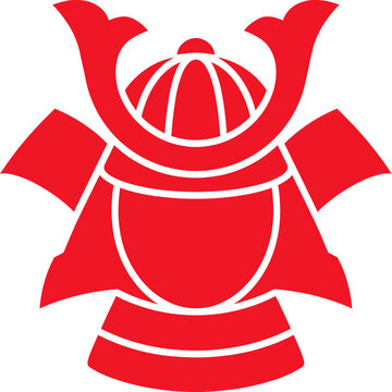 Traditional Japanese Samurai Armor Chest Plate Design Illustration