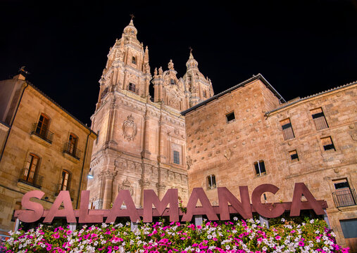 View of La Clerecia and the House of Shells in Salamanca.
