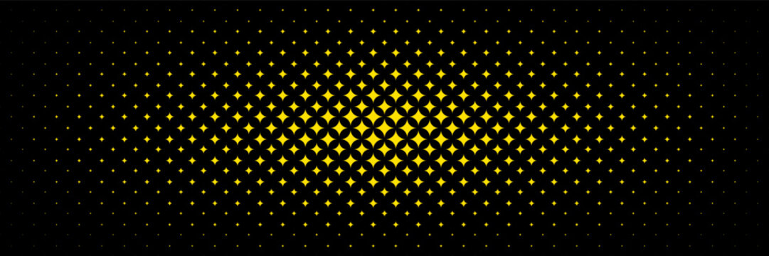 horizontal glowing gold star spreading from center design for pattern and background.