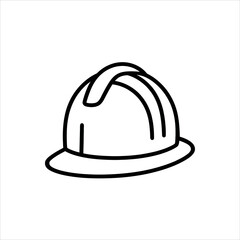 Fototapeta premium Construction hard hat icon, safety helmet vector, industrial work headwear