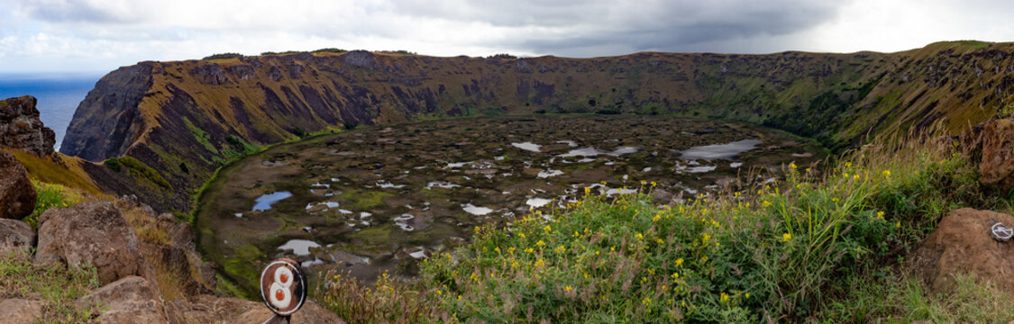 Ranu Kau, Orongo village in Rapanui Island Easter Island Chile