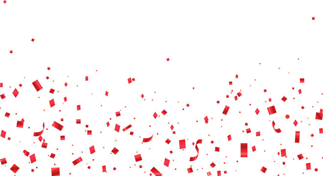 Red confetti vector illustration isolated on white background