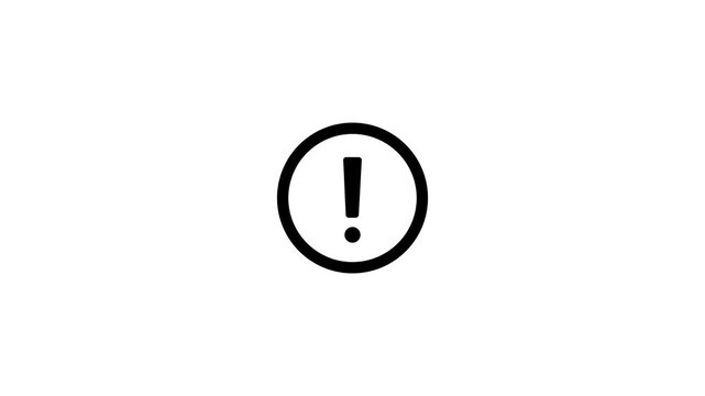 Exclamation mark warning icon animation.