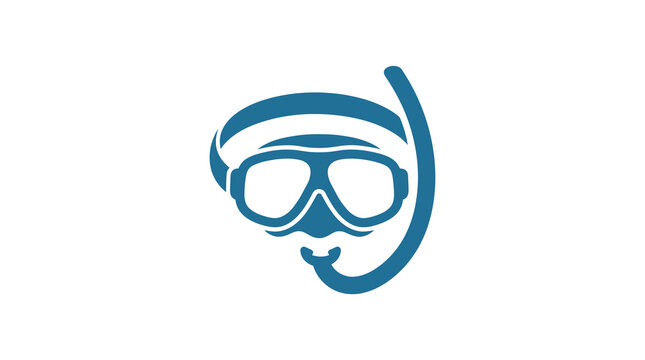 Teal blue snorkel and scuba mask bold icon