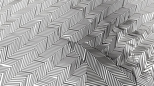 Geometric Interlocking Herringbone Line Pattern Modern Monochromatic Zigzagging Mesh Backdrop Visualizing Depth And Complex Structure abstract geometric line pattern white background interlocking