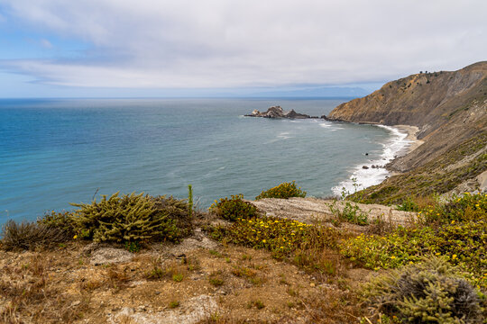 Pacific Coast at Devil's Slide, California, USA