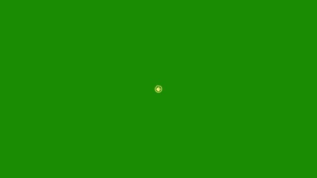 Golden Abstract Circle Motion Loop, Glowing Fluid Energy Ring Animation, Futuristic Magic Portal Frame Element Isolated on green Background,  Logo Reveal,Transitions,Titles,Overlays and Visual Effects