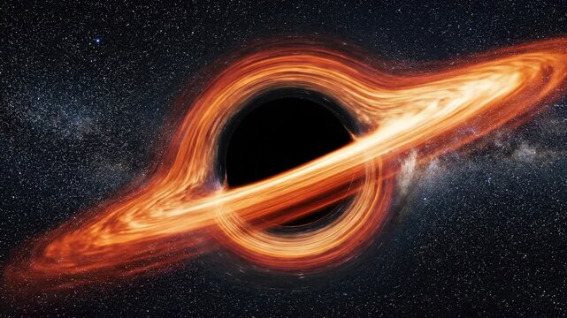 Black hole, a supermassive cosmic singularity demonstrating powerful gravitational pull.