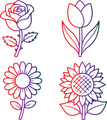Fototapeta premium set of floral elements
