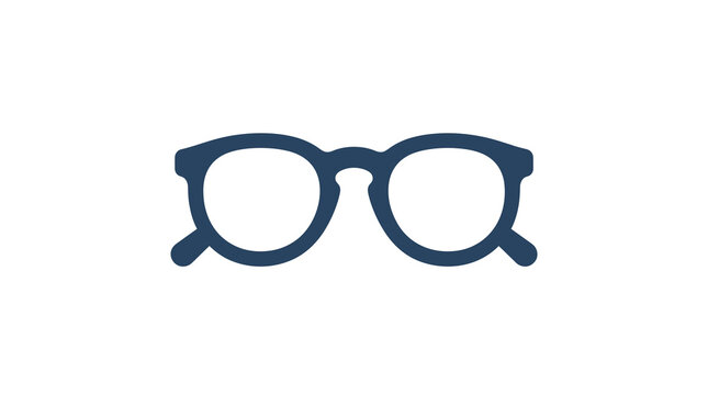 Thick rimmed blue glasses icon for optometry.
