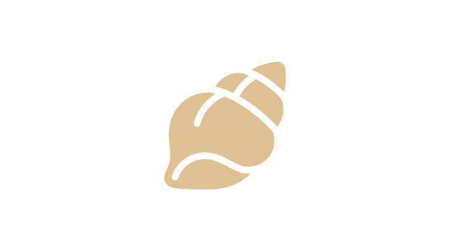 Beige spiral seashell icon isolated on white.