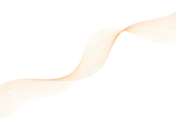 Fototapeta premium Orange wavy lines create an abstract vector design on a white background