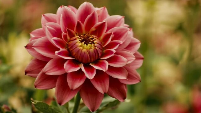 Close-up of a Dahlia Flower in Full Bloom