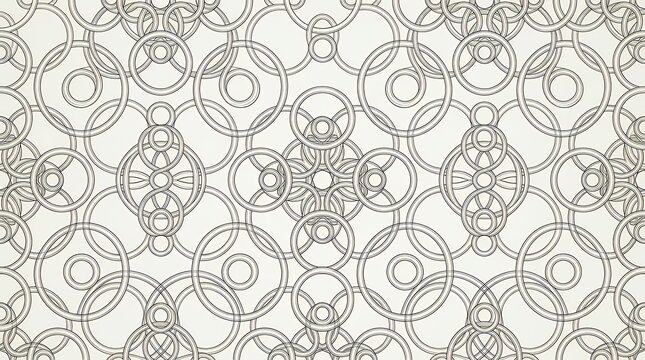 Interconnected geometric ring pattern background with fine line art circular loops circular line art pattern geometric interconnected ring loop circle connection unity network abstract modern design