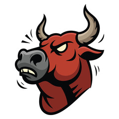 Fototapeta premium Bull mascot vector illustration featuring a strong animal character suitable for sports logo branding team identity and aggressive design themes