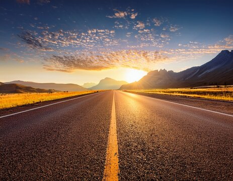 sunrise road ai generated