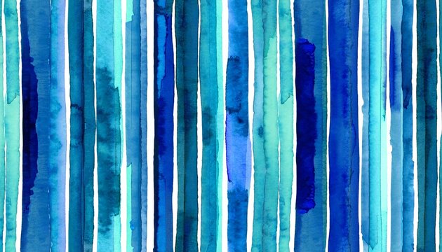 long shot blue watercolor stripes seamless pattern