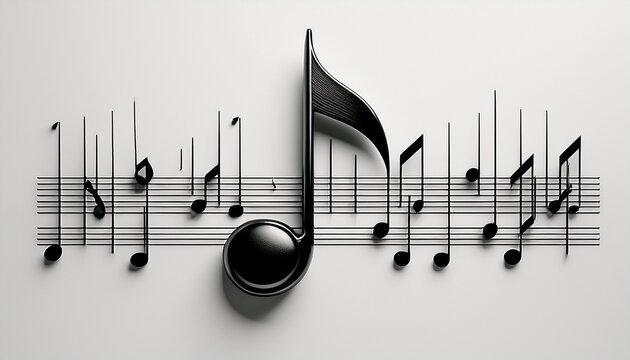 black eighth note symbol on a clean white background music