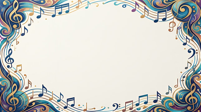 Abstract musical notes corner border template design for music event invitations music note musical corner border frame abstract template design musical note clef melody treble clef sound song