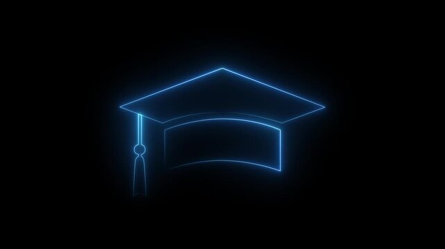 Graduation academic hat icon on transparent background